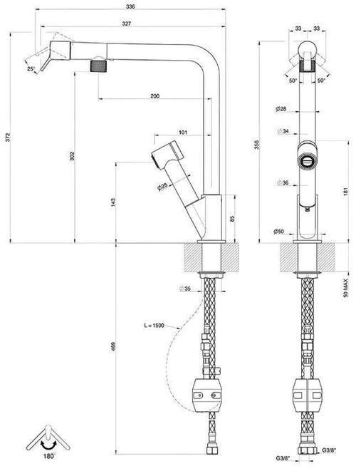cumpără Bateria bucătărie Gessi 60640-149 Fisso Finox Brushed Nickel în Chișinău 