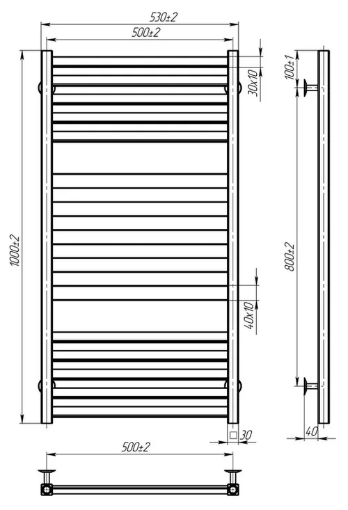 cumpără Uscător de prosoape Lianat 6234 NOVA 500x1200 inox negru în Chișinău 