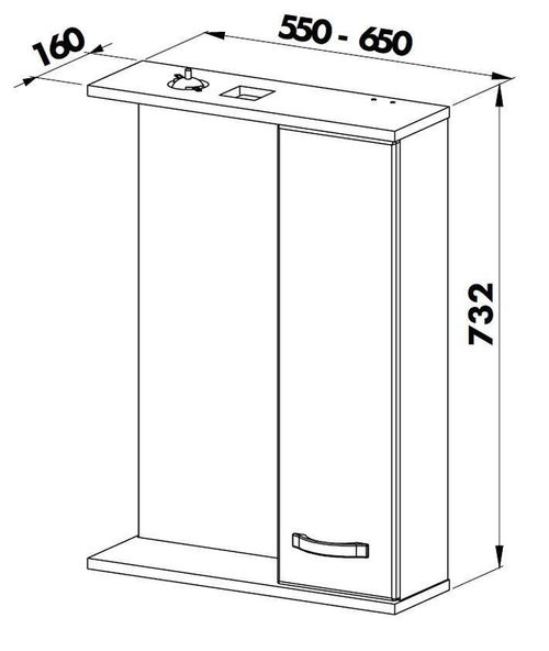 купить Зеркало для ванной Martat Olympia 65cm (white) (12999) в Кишинёве 