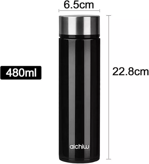 купить Термос для напитков Aichiw AI-D86A 480 ML, Shiny Black в Кишинёве 