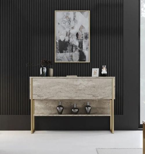 cumpără Masă Trendy Luxe, TravertinAur, 120x80x30cm (GTR005834) în Chișinău 