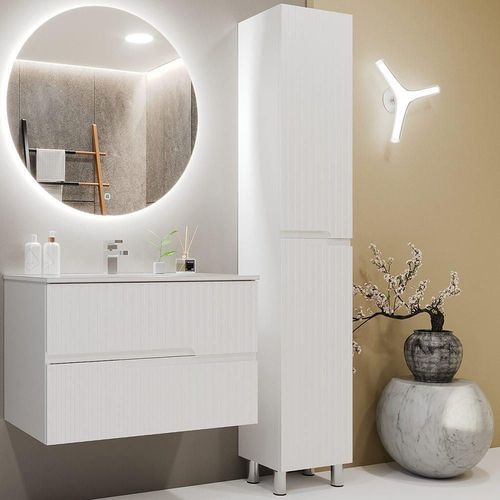 купить Шкаф-пенал Bayro Santos 350x1900 универсальный белый мат в Кишинёве 