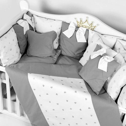 купить Детское постельное белье PernaMea Set lenjerie 8 piese Perne Gri (PM.101650/2) в Кишинёве 
