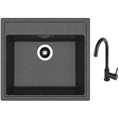 купить Мойка кухонная со смесителем Dr.Gans Nika 570 + SanDonna F 7073 negru в Кишинёве 