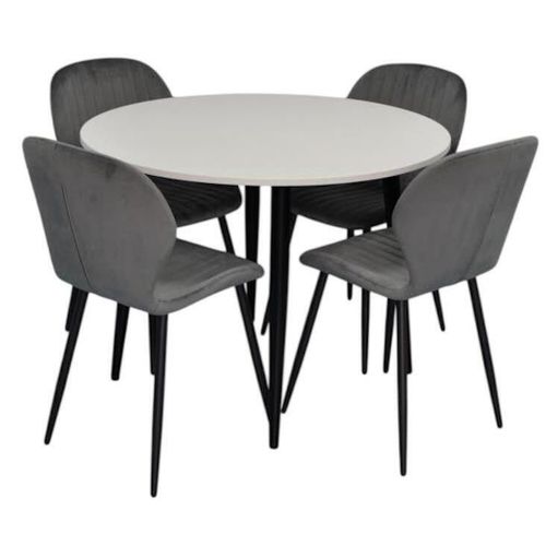 купить Комплект стол и стулья Evelin di Costacurta стол DT-402-3B + 4 стула YTC-064B Dark grey в Кишинёве 