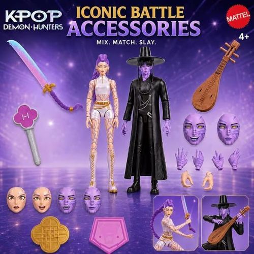 купить Фигурка героя Mattel JRY40 Set figurine Vânătorii de demoni „Rumi și Jinu: Bătălia finală”, 2 buc. в Кишинёве 