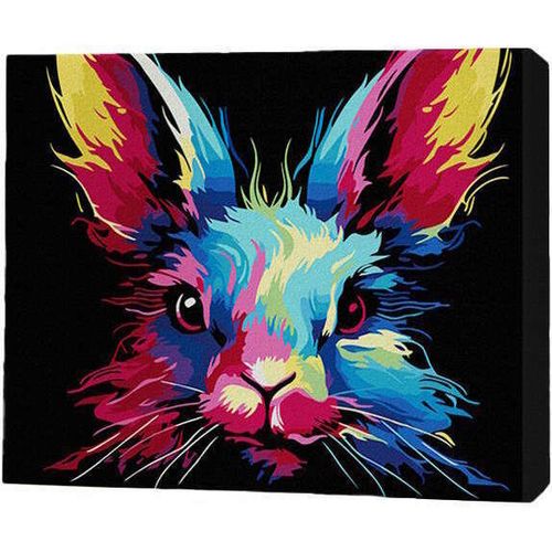 cumpără Tablou pe numere BrushMe RMGB002FC 30x40сm (pânză neagră/fără cutie) Iepuraș neon în Chișinău 