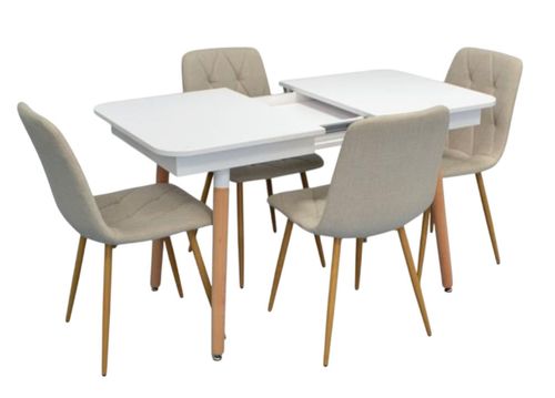 купить Комплект стол и стулья Evelin di Costacurta стол DT-431-1R Wo + 4 стула YTC-080Wo Light beige в Кишинёве 