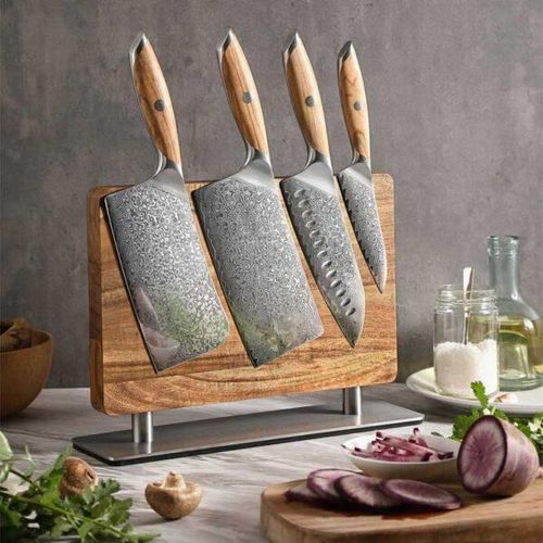 купить Аксессуар для кухни Takumi Suport magnetic pt cutite Magnetic Knife Double Block Acacia Wood в Кишинёве 