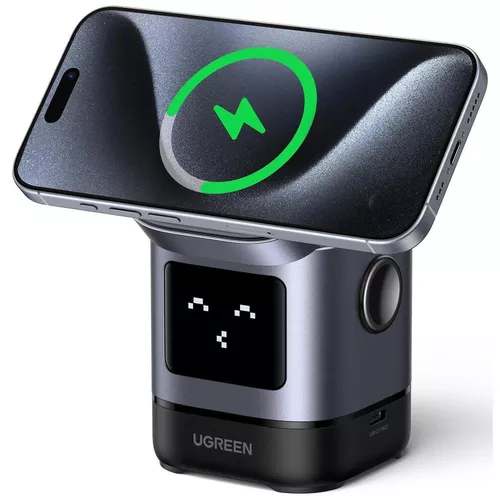 купить Зарядное устройство беспроводное Ugreen 45775 Uno Series 2-in-1 25W QI2, Black в Кишинёве 