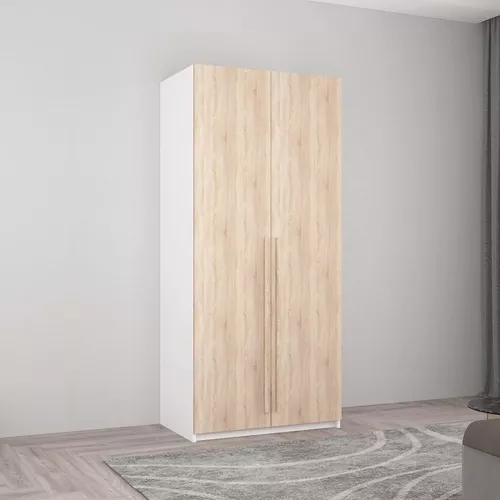 cumpără Dulap Mobildor-Lux Smart-Home (0.80x0.56x2.0H m) cu polițe Alb/Sonoma în Chișinău 