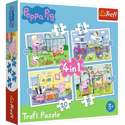 cumpără Puzzle Trefl 34359 Puzzles - 4in1 - Holiday reccolection / Peppa Pig în Chișinău 