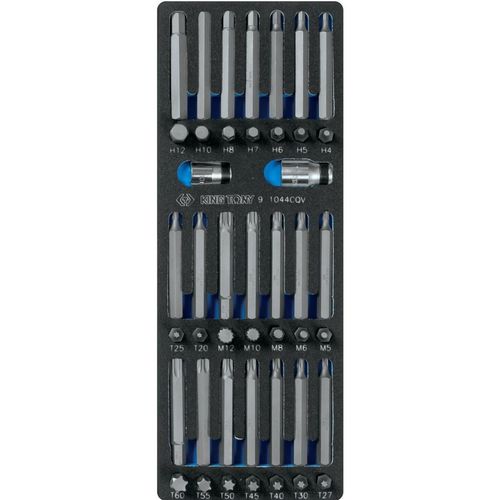купить Набор головок, бит, насадок King Tony 9-1044CQV вставки (биты) TORX, HEX, SPLINE 10 мм, 44 пр. (FOAM) в Кишинёве 