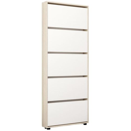 купить Полка для обуви Mobildor-Lux Leo Slim 50x16x203H cm Sonoma/White в Кишинёве 