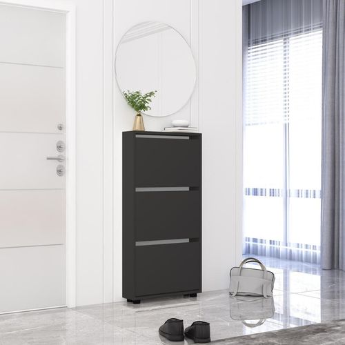 купить Полка для обуви Mobildor-Lux Leo Slim 100x16x125H cm Anthracite в Кишинёве 