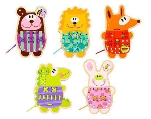 купить Игрушка Tooky Toy TL417 Jucărie din lemn Animale cu dantelă, 57209 в Кишинёве 