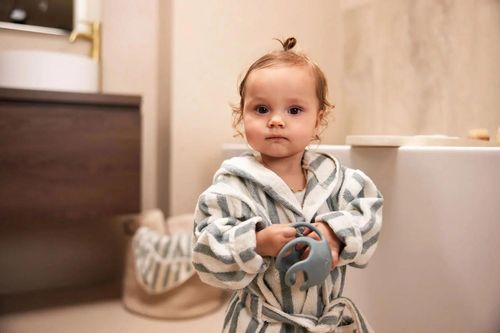 cumpără Haine pentru copii Jollein 060-809-68085 Halatel de baie Stripe Terry Sea Green GOTS (3-4 ani) în Chișinău 