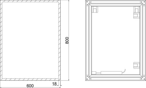 купить Зеркало для ванной Dubiel Vitrum SOLID Black 60x80 LED в Кишинёве 
