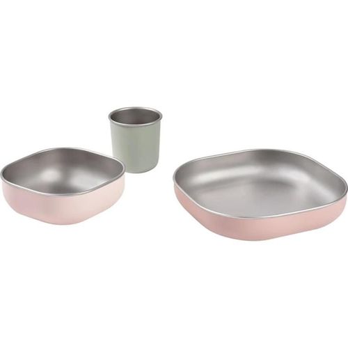 cumpără Seturi pentru hrănire bebelușilor Beaba B913637 Set de masa din otel inoxidabil Cotton Candy în Chișinău 