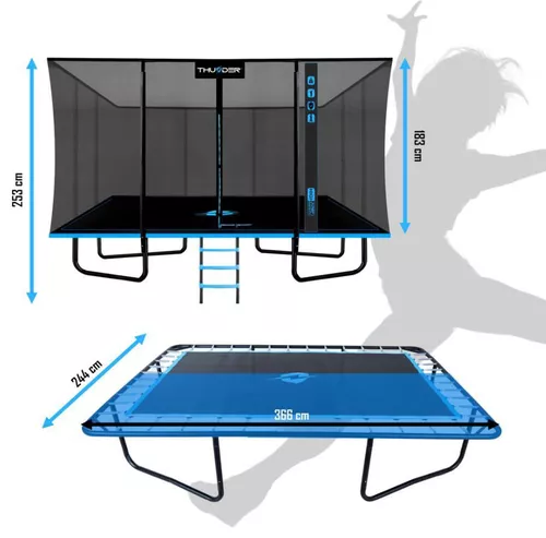 cumpără Trambulină Thunder Outside Phenom 8ft*12ft, 244x366 Cm, Blue în Chișinău 