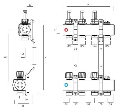 купить Комплект распределителей Gorgiel Комплект распределителя расходомера RI PT TZS-16 в Кишинёве 