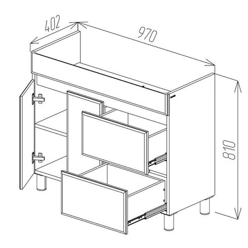 cumpără Dulap pentru lavoar Bayro Urbano Isik 1000 бетон чикаго тёмный în Chișinău 