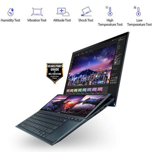 купить Ноутбук 14" ASUS ZenBook Duo 14 UX482EG Blue, Intel i7-1165G7 2.8-4.7Ghz/16GB/SSD 512GB M.2 NVMe/GeForce MX450 2GB/WiFi 6 802.11ax/BT5.0/HDMI/HD WebCam/Illum. Keyb./Sleeve/ Stylus Pen/ Screen Pad Plus 12.65"/14" Touchscreen IPS LED Backlit FullHD NanoEdge (1920x1080)/Windows10 Pro UX482EG-HY055R в Кишинёве 