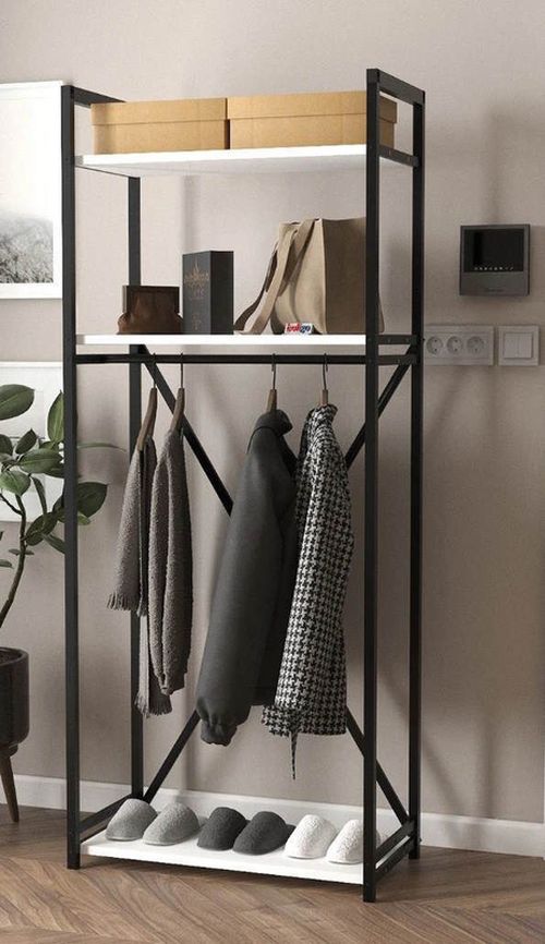 купить Вешалка для одежды Nex Home Прихожая, 66x35x160 см, Белый (21-15-01) в Кишинёве 