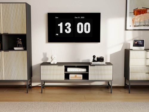 купить Тумба напольная для TV Deco Merlin 150x40x60H Oak/Black в Кишинёве 