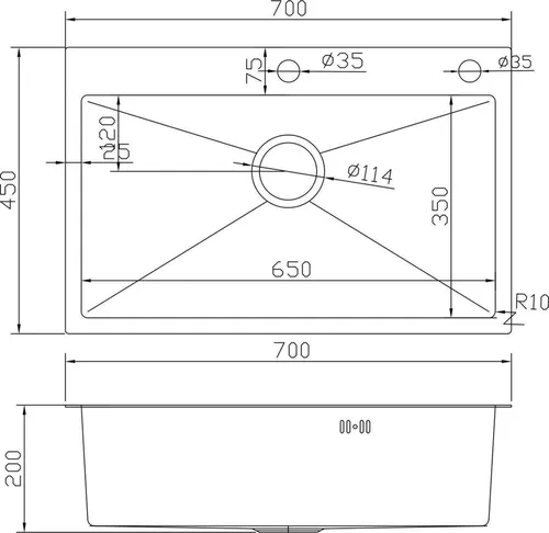 купить Мойка кухонная Fabiano 70x45 Gold+baterie+dozator в Кишинёве 