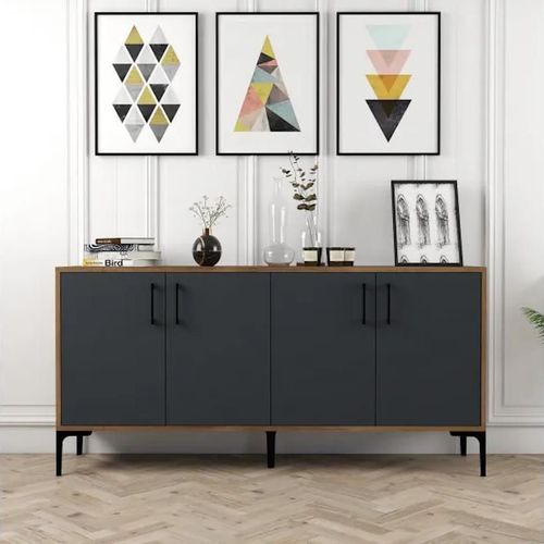 cumpără Casetieră Trendy Kiev 160, Nuc, Antracit 160x78x35cm în Chișinău 