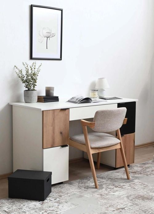 cumpără Masă de birou Fabrik Home Mateo, стол письменный 1400x820x600 Белый ясень/Дуб эвок în Chișinău 