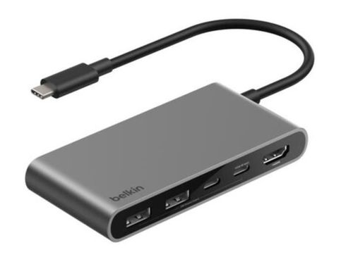 cumpără Adaptor de rețea USB Belkin AVC022HQSGY USB-C 5-IN-1 Multiport Hub 100w, Space Gray în Chișinău 