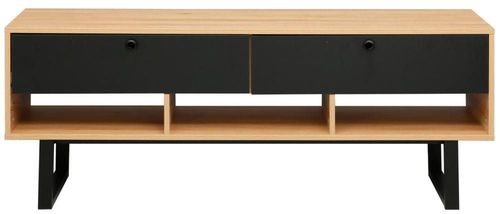 купить Тумба напольная для TV Deco Zenvo 141x40x54H Oak/Black в Кишинёве 