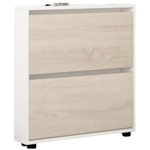 cumpără Raft pentru încălțăminte Mobildor-Lux Leo Slim 100x16x86H cm White/Sonoma în Chișinău 