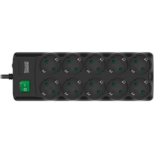 купить Фильтр электрический Sven SF-10E-16, 10 Sockets, Children protection, 1.8m, Black в Кишинёве 