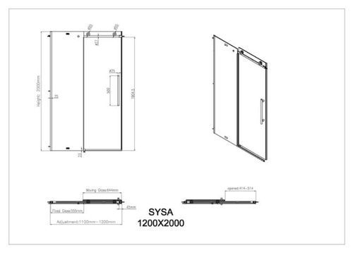купить Душевая кабина miscellaneous SYSA 120x200 BRUSHED GOLD 8mm в Кишинёве 