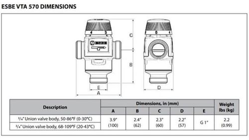 cumpără Accesoriu sisteme de încălzire ESBE Ventil termic VTC 511 25/60 în Chișinău 