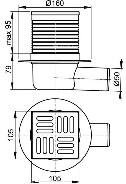 cumpără Cabină de duș Alcaplast APV1 105x105 /50мм Боковой нержавеющая сталь în Chișinău 