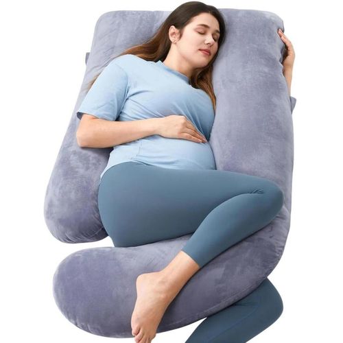cumpără Pernă pentru gravide și mame care alăptează Momcozy PP101-GR00NB-E Perna pentru gravide in forma de U Velvet Dark Grey în Chișinău 