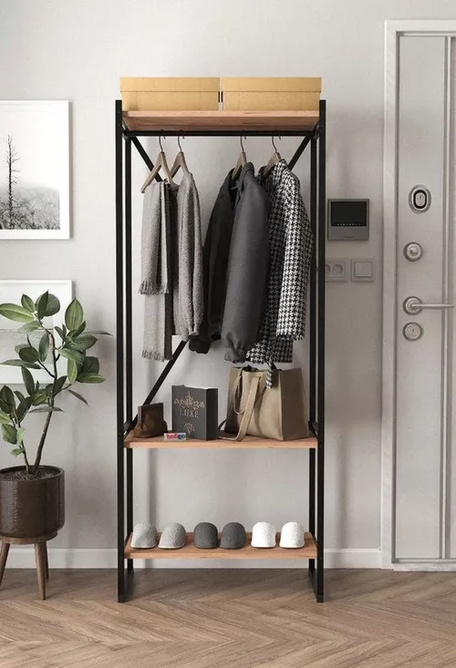 cumpără Cuier pentru haine Bofigo Antreu, 66x35x160 cm, Stejar (21-15-02) în Chișinău 