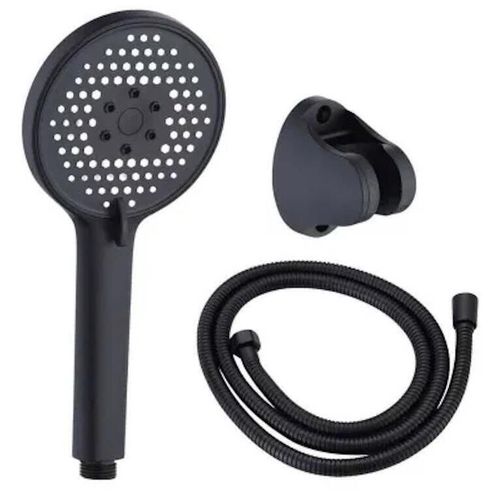 cumpără Set pentru duș Hydro S Aquafix 18 cu 3 funcții + furtun inox 1.5m, negru (0103235) în Chișinău 