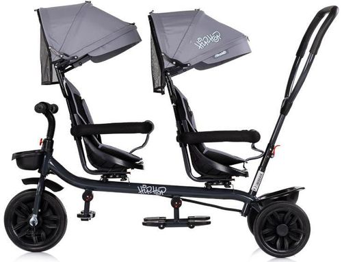 cumpără Bicicletă-cărucior Chipolino TRKHH0262PL Hip Hop Platinum, трицикл д/близнецов în Chișinău 