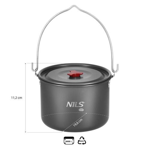 купить Посуда походная Nils NC17117 Cazan turistic cu capac 4.0L в Кишинёве 