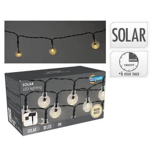 cumpără Ghirlandă Promstore 54351 Luminițe Globuri 30 LED, 4,5m, alb cald în Chișinău 