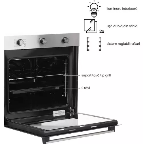 купить Встраиваемый духовой шкаф электрический Hausberg HB-8053 inox в Кишинёве 