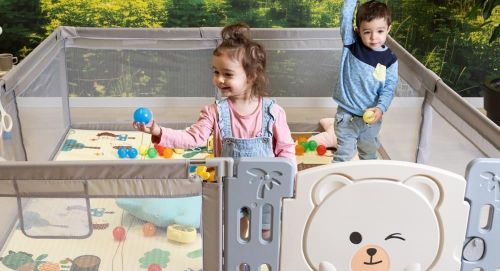 cumpără Țarc Chipolino KOIAM0251GY Amico 180/200cm, with door, grey în Chișinău 