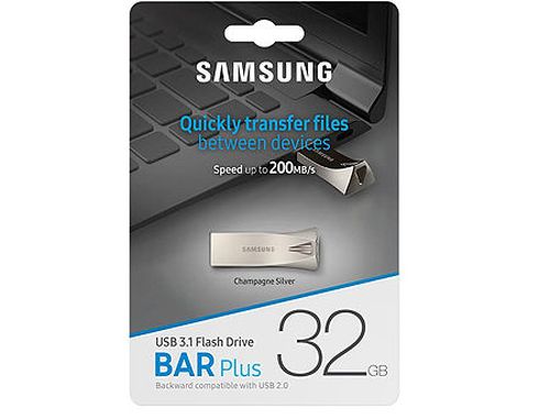 купить 32GB USB Flash Drive Samsung BAR Plus MUF-32BE3/APC, Read 200MB/s, Champagne Silver Metal Body, USB 3.1, waterproof, shock-proof, temperature-proof, magnet-proof, and X-ray-proof, (memorie portabila Flash USB/внешний накопитель флеш память USB) в Кишинёве 