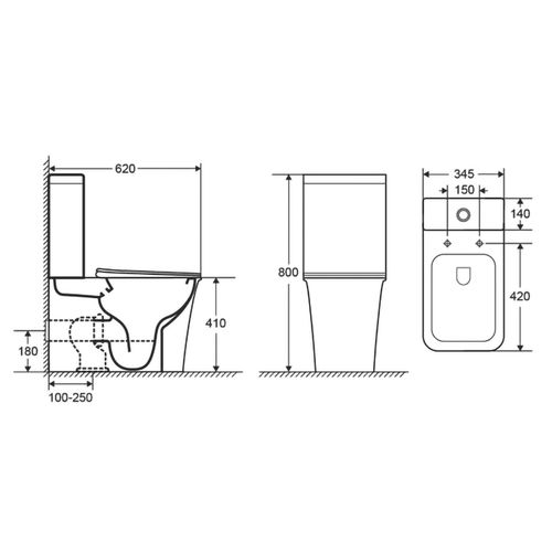 Vas viceu fără margine nemontată pe perete Imprese ELANTA Rimless 