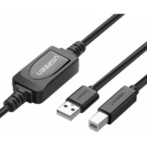 купить Кабель для IT Ugreen 10374, US122, AM-BM Active USB 2.0, 10M, Black в Кишинёве 